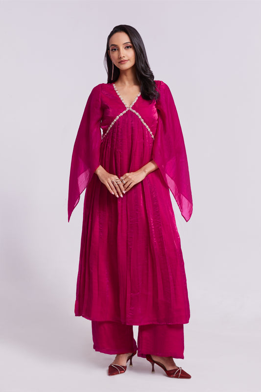 Elegant Pink Kurta Palazzo Set