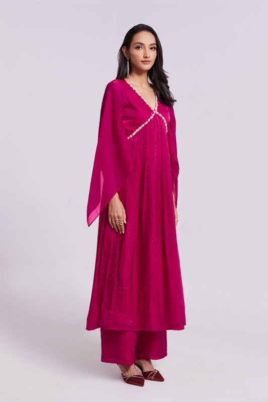Elegant Pink Kurta Palazzo Set