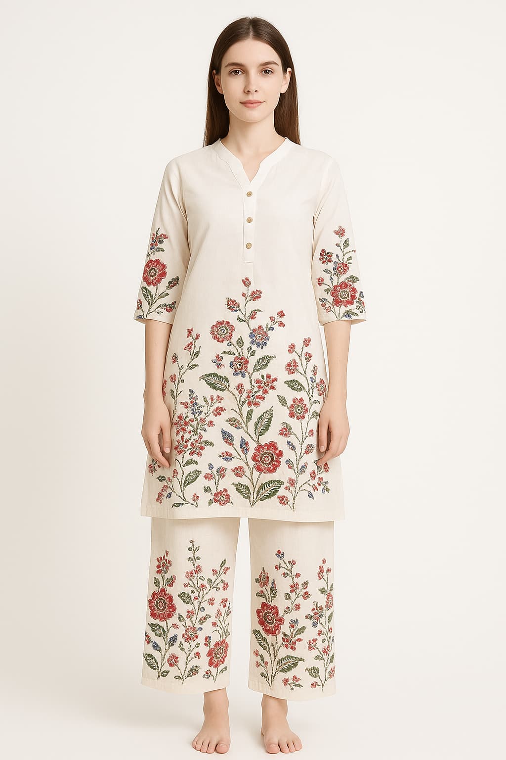 Floral Printed Cotton Co-Ord Set for Women