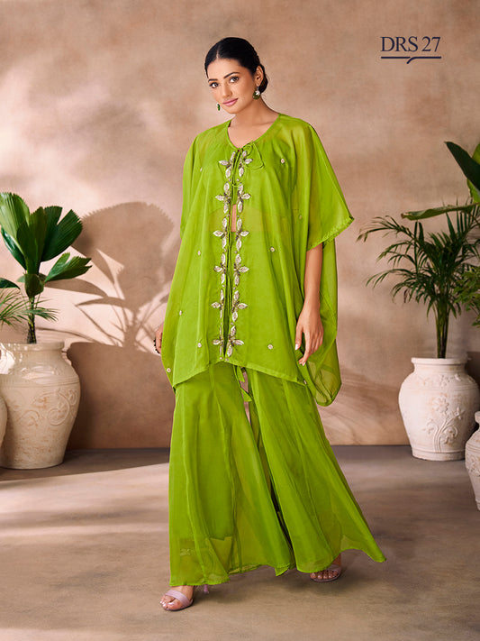 Women Shoulder Straps Neck Sleeveless Top With Trouser With Shrug